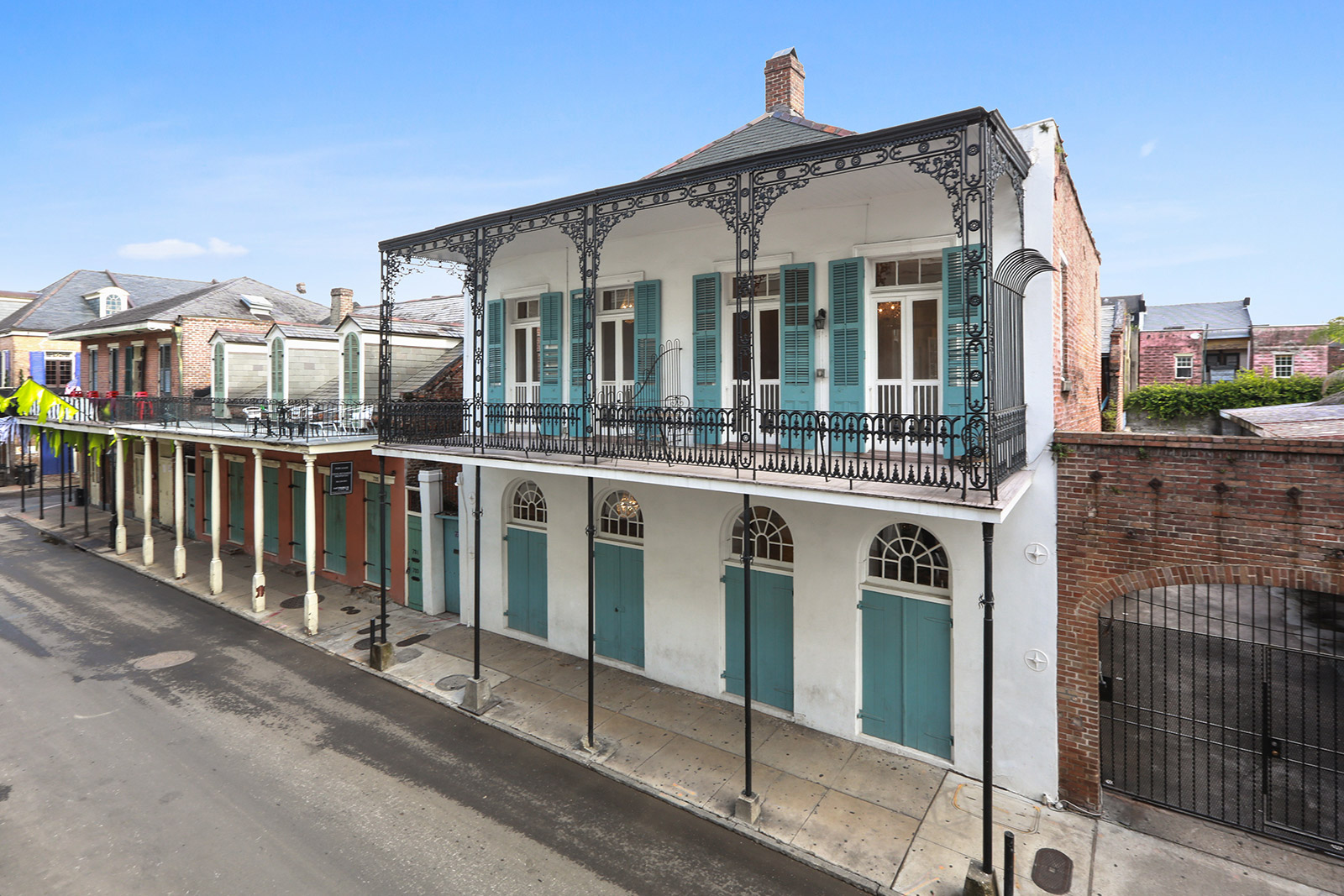 727 St Ann Street French Quarter teal shutters Creole building street view — sold by Patrick Knudsen